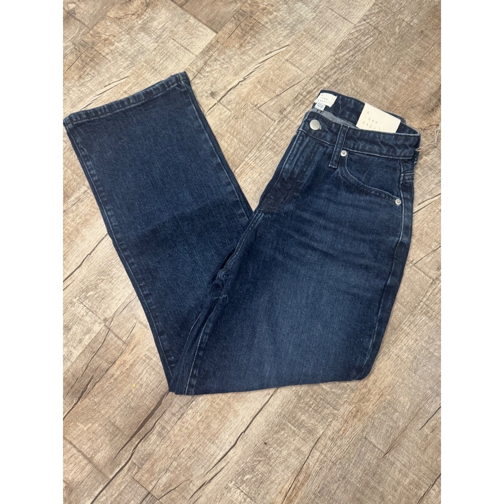 A New Day Womens High-Rise Straight Leg Jeans Dark Wash Indigo Blue 2/26R NEW